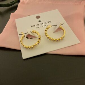 NWT: Kate Spade Gold and Crystal Hoop Earrings, SOOO versatile and polished ♥️